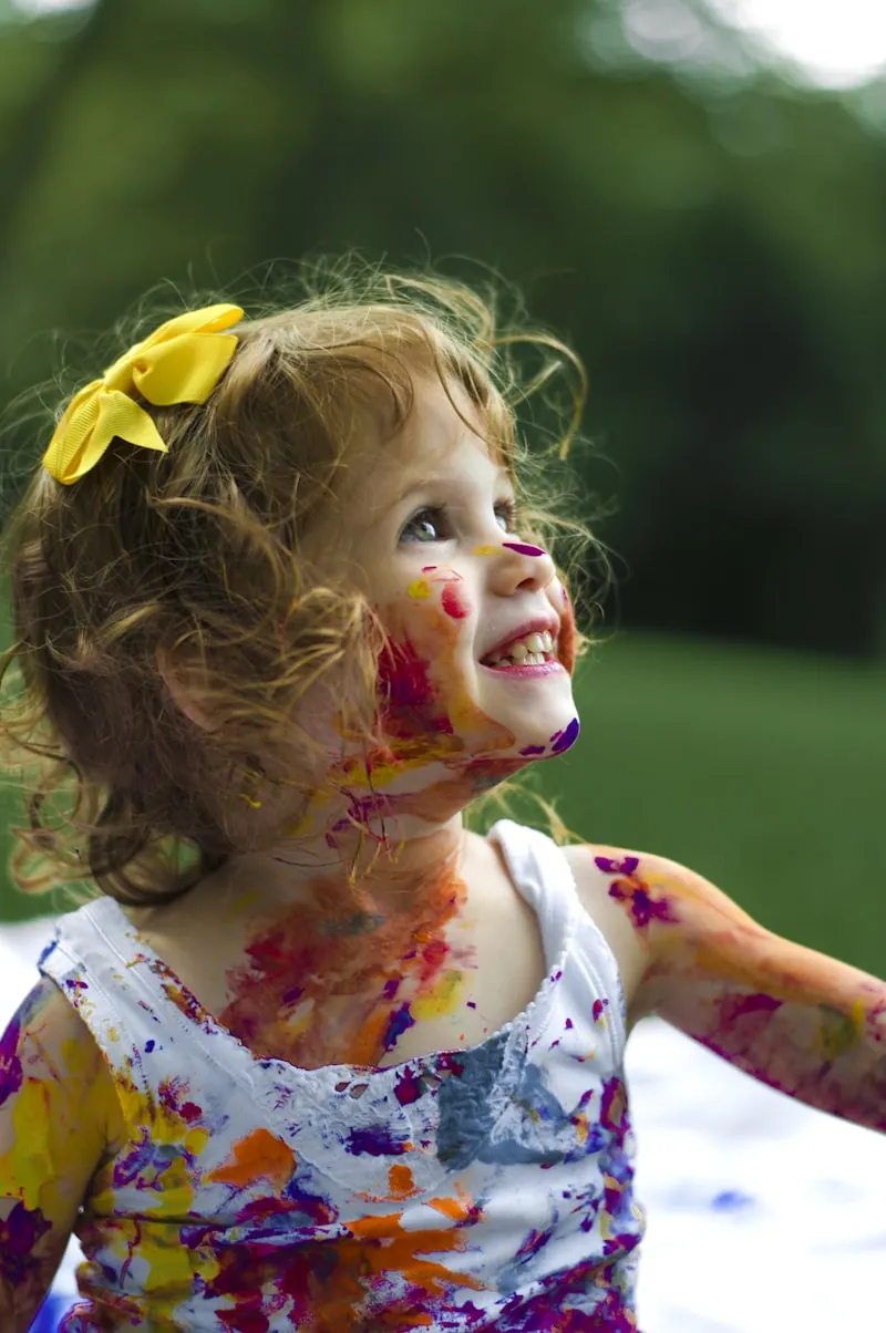 A child exploring with curiosity